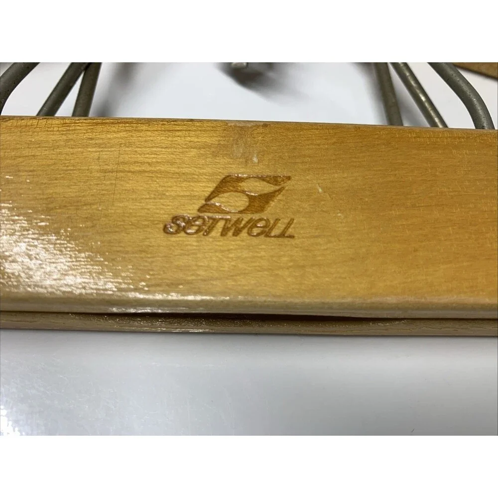 Vintage Setwell Deluxe 18” Wooden Combination Suit Hanger Jacket & Pants